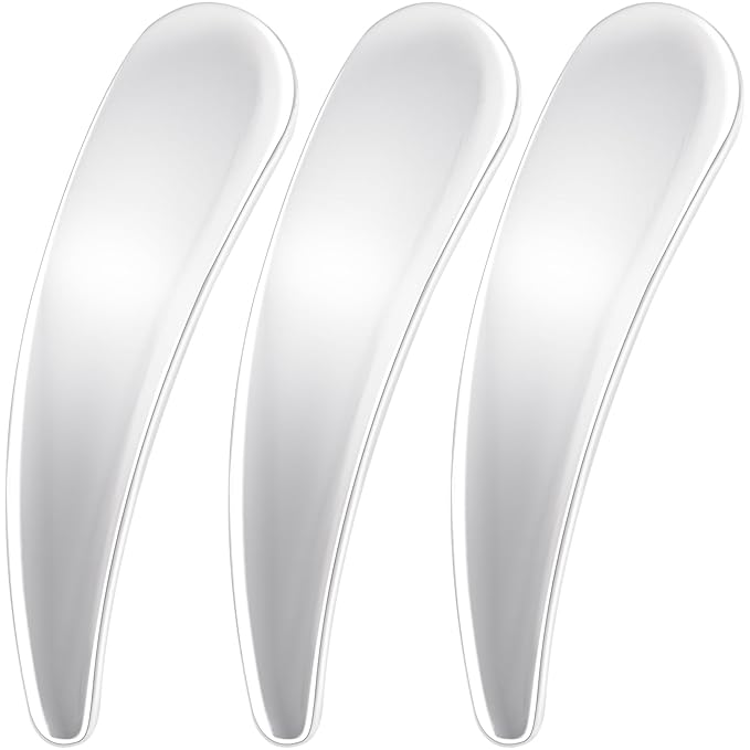 3pcs Mini Metal Cosmetic Makeup Skincare Cream Spatulas Scoop Cosmetics Spoon Practical Beauty Accessories for Mixing and Sampling Makeup Cosmetic Beauty Tools