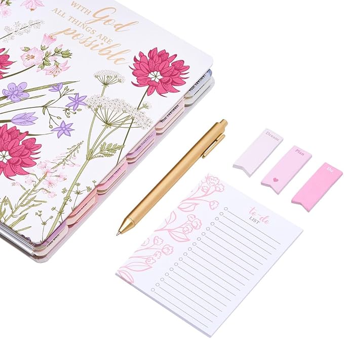 Votum August 2025 to January 2027 Large Back to School Academic Planner- Daily, Weekly & Monthly Organizer with Pens, Stickers, Sticky Notes, and a Sturdy Cover - With God All Things Possible