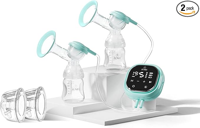 Zomee Z2 Double Electric Breast Pump - Shabbat Mode Edition - Portable, Hands Free Pumping Hospital Grade Wearable Breast Pump Including; Silicone Hands Free Collection Cups 8 OZ