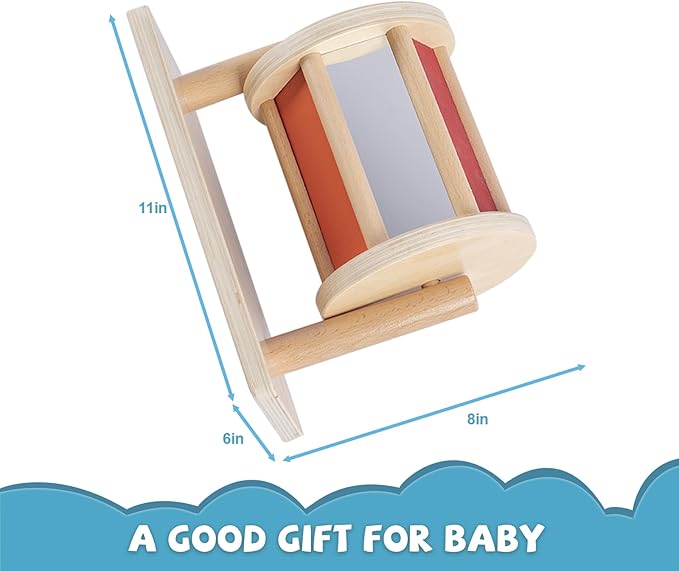 Full Size Spinning Drum Montessori Toys for Infant 6 - 12 Months 1 Year Old Babies Toddlers (Multiple Materials)
