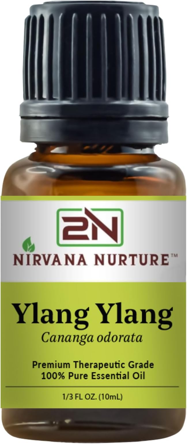 Ylang Ylang Essential Oil 100% Pure Premium Therapeutic Grade, Undiluted - Aromatherapy Diffuser for Calm and Relaxation, Skin Care, Hair Care