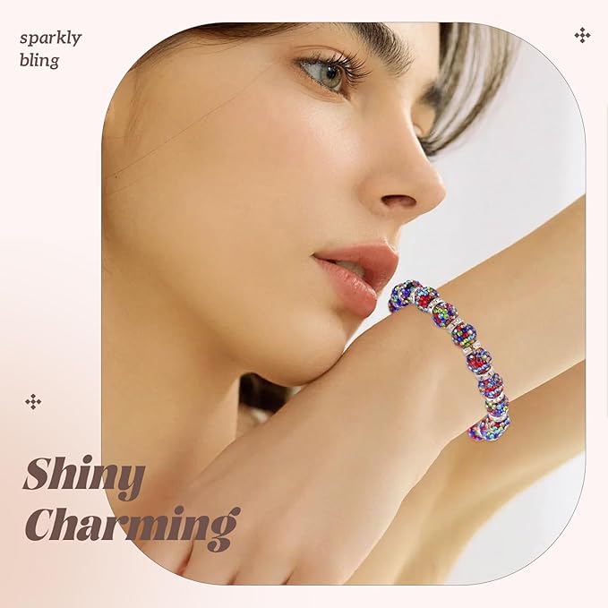 160pcs 10mm Rhinestone Beads for Jewelry Making, Black Mixed Shiny Round Disco Ball Beads Bulk, Sparkle Crystal Clay Christmas for Bracelet Baseball Necklace Earring Crafting and DIY