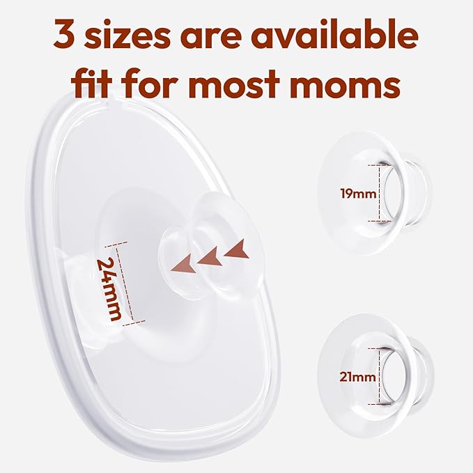 NCVI Wearable Breast Pump Hands Free, Portable Electric Breastfeeding Pump with 1500mAh Battery, Quiet Operation, Smart LED Display, 4 Modes & 9 Levels, 19/21/24mm Flanges, 2 Pack, White
