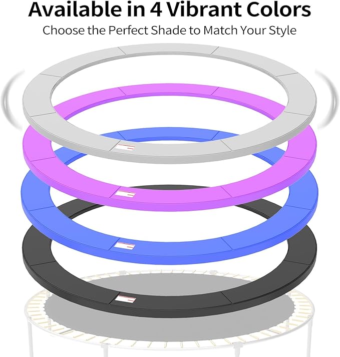 16FT/15FT/14FT/12FT/10FT Trampoline Safety Pad Replacement, Round Trampoline Spring Protection Cover, Fits 16FT/15FT/14FT/12FT/10FT Frames, Water-Resistant Trampoline Accessories