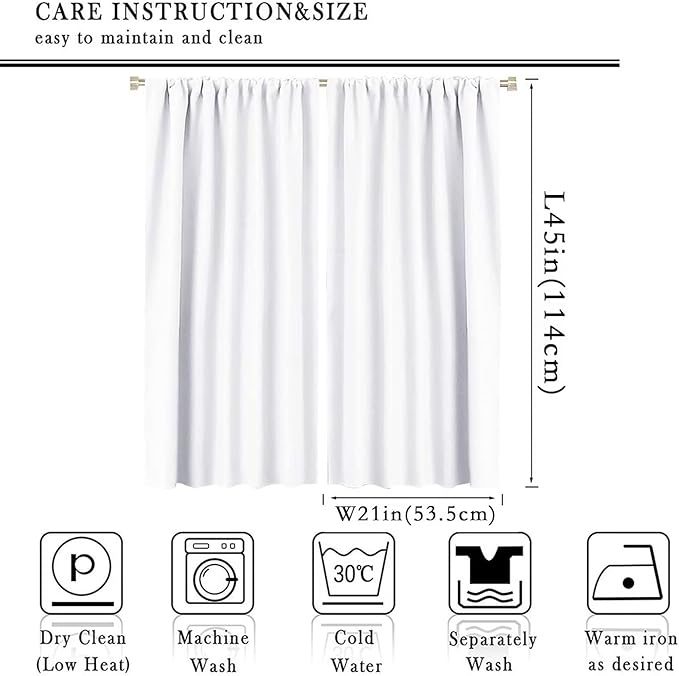 Cartoon Dinosaur Curtains for Kids Boys Girls Home Decor Colorful Cute Dino Animals Print Pattern Rod Pocket Blackout Window Drapes for Nursery Baby Bedroom Playroom W21xL45in 2 Panels