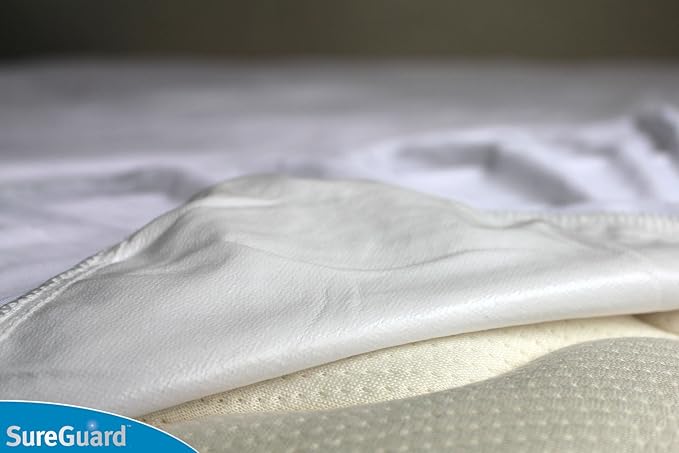SureGuard Crib Size Mattress Protector - 100% Waterproof, Hypoallergenic - Premium Fitted Cotton Cover - Smooth