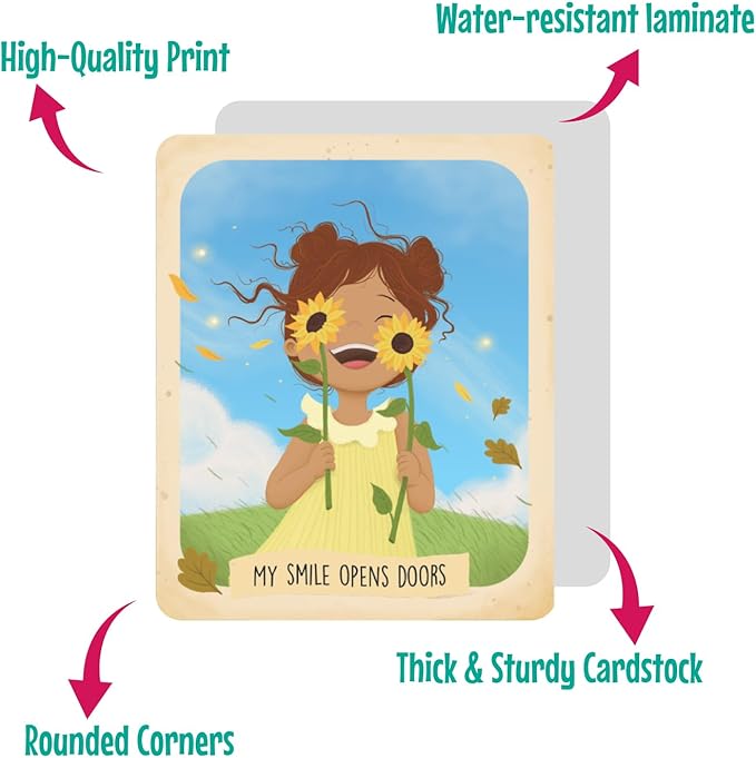 Menique Shine Memory Matching Game – 80 Cards (40 Pairs) with Positive Affirmations for Brave Girls – Motivational & Mindful Matching Game for Confidence and Self-Love