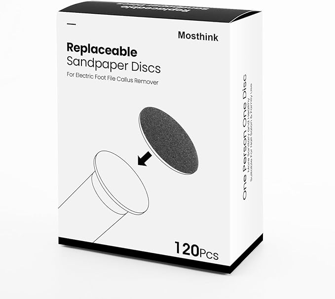 120pcs Replacement Sandpaper Refill Discs for Electric Foot File Callus Remover Tool for Men Women Dead Cracked Hard Skin (60 Grit+60 Grit)