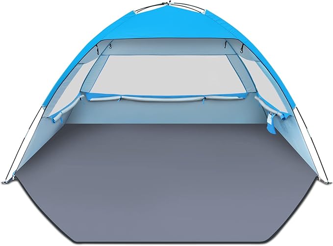 Gorich Beach Tent Sun Shelter for 3/4-5/6-7/8-10 Person with UPF 50＋ UV Protection, Lightweight & Easy Setup Beach Shade Canopy, Portable Beach Shade Tent Beach Cabana