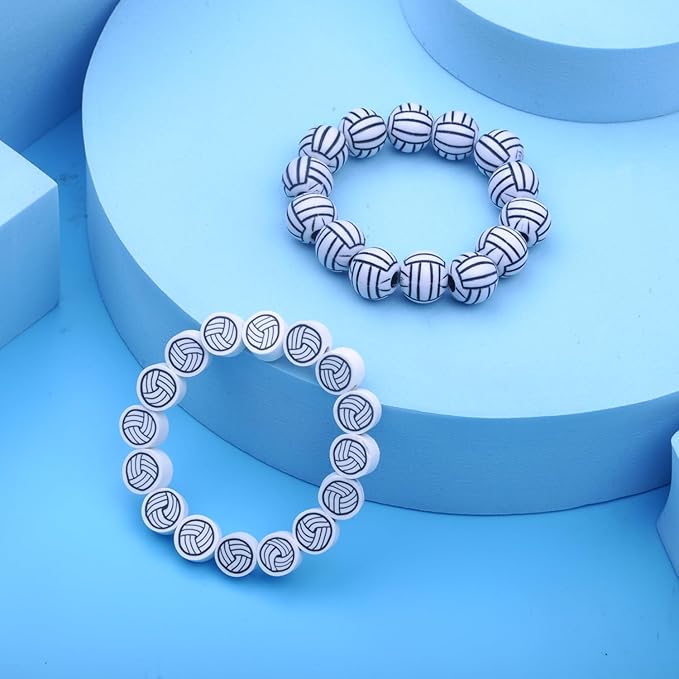 1600PCS Volleyball Sports Ball Polymer Clay Beads Charms for Friendship Bracelets Making Kit Cute Fun Beads DIY Arts Crafts Birthday Gifts for Kids Girls Volleyball Bead