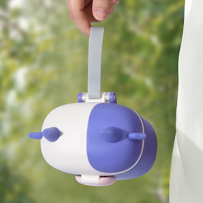 Bebamour Baby Formula Dispenser On The Go, Formula Container to Go, Formula Holder for Travel, Candy Fruit Snack Storage Container with Scoop and Leveller (Purple Cow)