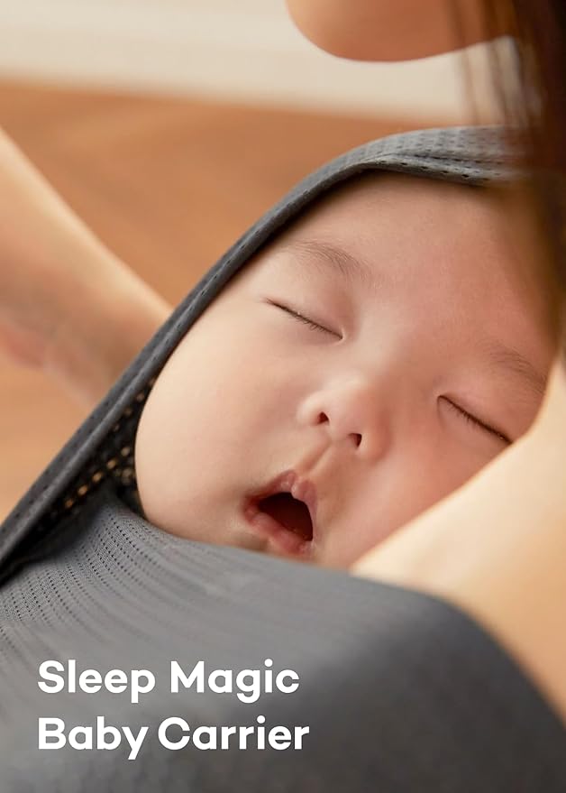 Konny Baby Carrier Flex SoftBreeze with Head Support - Adjustable, Easy to Wear Baby Wrap Sling, Perfect for Newborn Babies Essentials up to 44 lbs (XS-XL) - Black