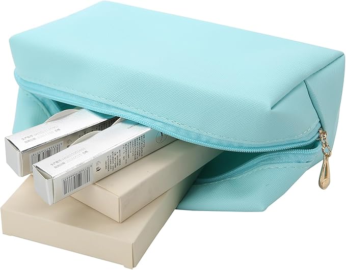 Bridesmaid Proposal Gifts Letter Cosmetic makeup bag bulk for Wedding Party Favors Bachelorette party decorations Toiletry Organizer Bag Makeup Case Gift (6, White&sage green)