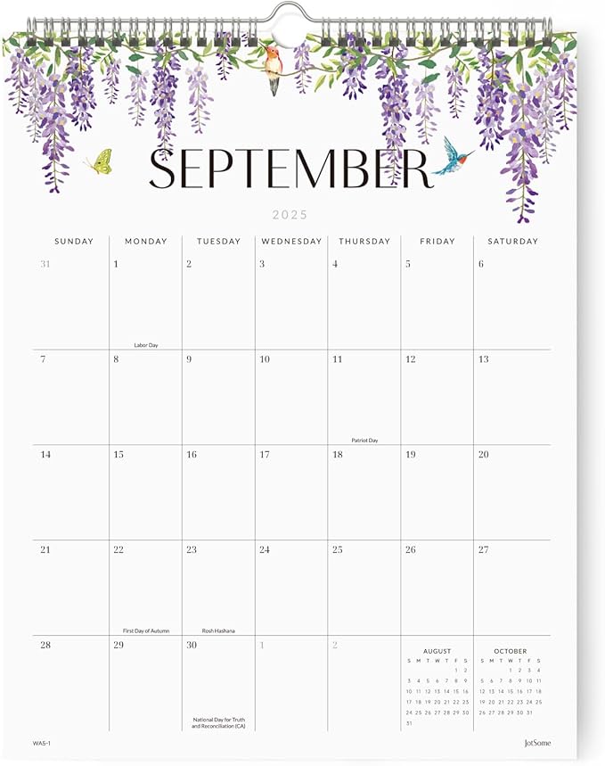 Jotsome Wall Calendar 2025-2026, Academic Monthly Wall Calendar From July 2025 to December 2026 11.2x14.2 inch Wall Decoration for Home and Office, Easy Planning (Florals, 11.2" x 14.2")