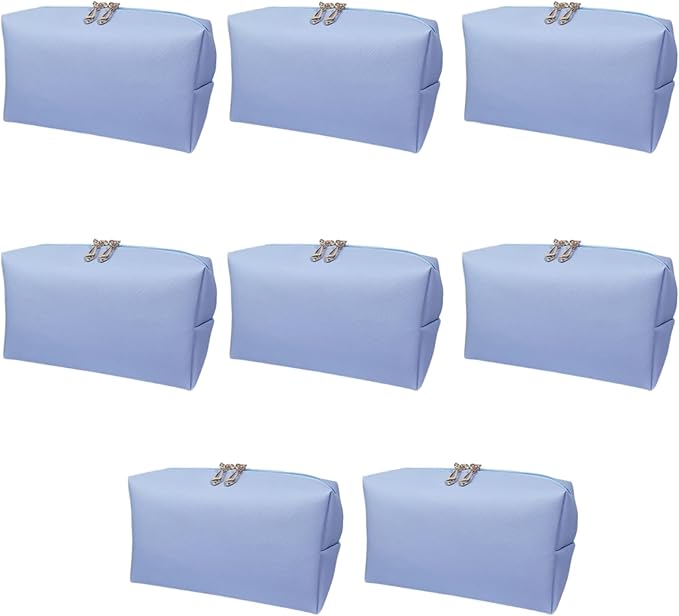 Bridesmaid Proposal Gifts Letter Cosmetic makeup bag bulk for Wedding Party Favors Bachelorette party decorations Toiletry Organizer Bag Makeup Case Gift (8, SkyBlue)