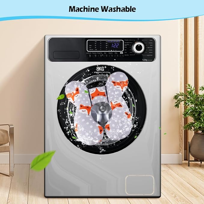 KAKIBLIN Baby Travel Pillow,Baby Neck Pillows for Car Seat,Upgraded Baby Head Pillow,Toddler Head and Neck Baby Support Pillow for Car Seat, Pushchair,Travel (Gray Fox)