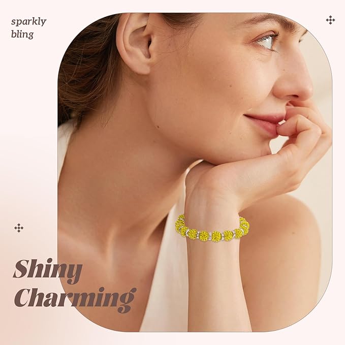 200pcs 10mm Rhinestone Beads for Jewelry Making, Yellow Shiny Round Disco Ball Beads Bulk, Sparkle Crystal Clay Christmas for Bracelet Baseball Necklace Earring Crafting and DIY