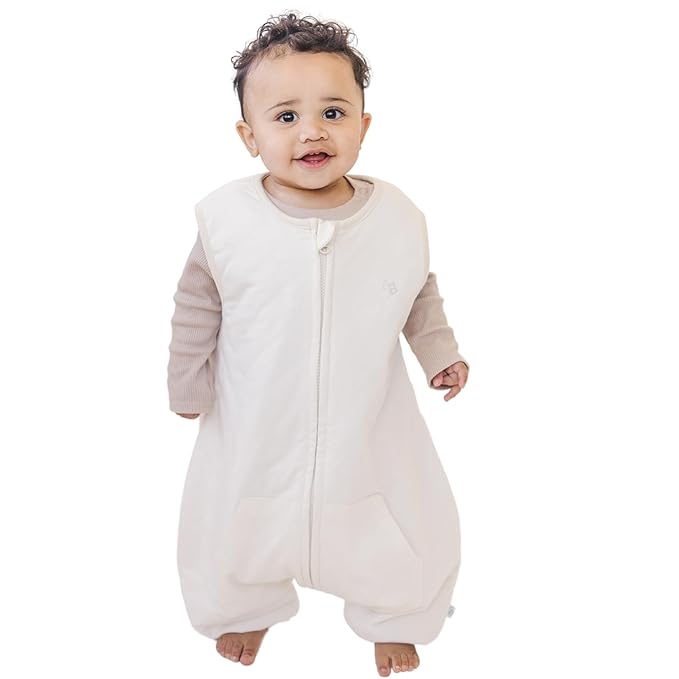 Tealbee Dreamsuit: Toddler Sleep Sack with Feet 2T-3T - 1.2 TOG All Season Baby Wearable Blanket for Walkers - Rayon made from Bamboo, Organic Cotton Sleep Bag - Undyed