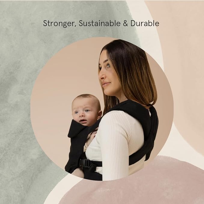 WildBird - Aerial Carrier - 7 to 45 lbs - for Moms, Dads & Caregivers - 100% Natural European Linen Fibers - Versatile & Adjustable - Small Size - Raven Fabric