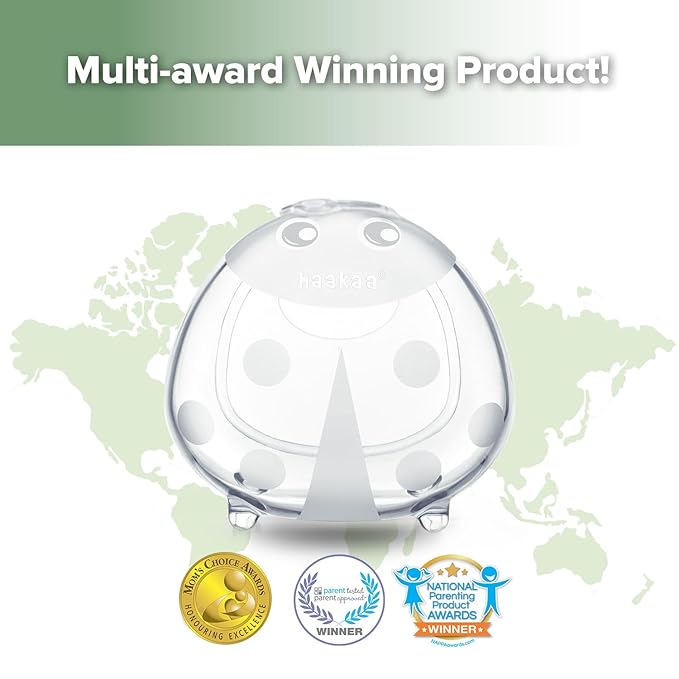 haakaa Ladybug Milk Collector Wearable Milk Collector Ladybug Breastmilk Collector Breastfeeding Milk Catchers Breast Milk Savers 2.5oz/75ml 2 PCS