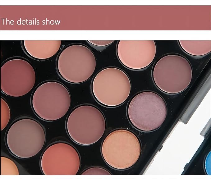 40 color Highly Pigmented Eye Makeup Palette, Matte Shimmer Metallic Eyeshadow Pallet Long Lasting Blendable Natural Colors Make Up Eye Shadows Cosmetics Gift Kit (E01)