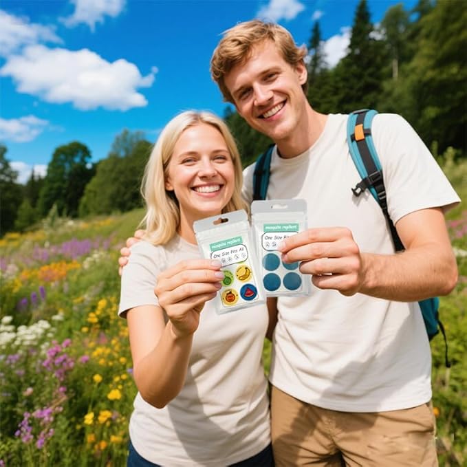 360Pcs Mosquito Patches Stickers,Natural Plant Based Individually Wrapped Mosquito Stickers with 6 Pack Mosquito Repellent Bracelets for Kids Adult Outdoor Hiking, Camping, Travel