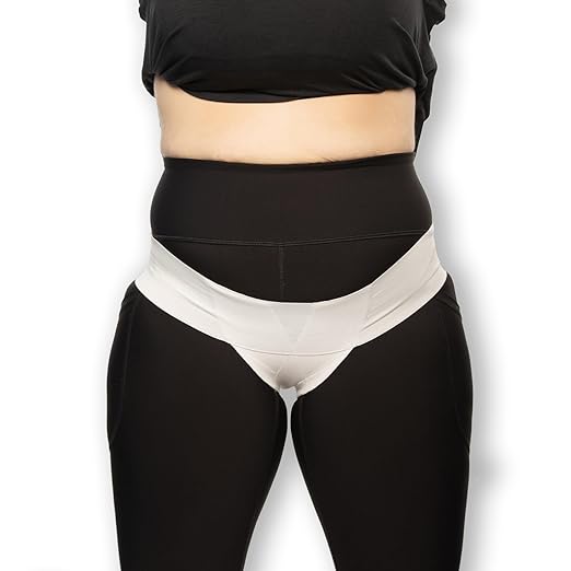 Women's Pelvic Support Belt ― Uterus Girdle for Prolapsed Bladder | Postpartum Recovery | Pain Relief | Low Waist (WHITE - XXL)