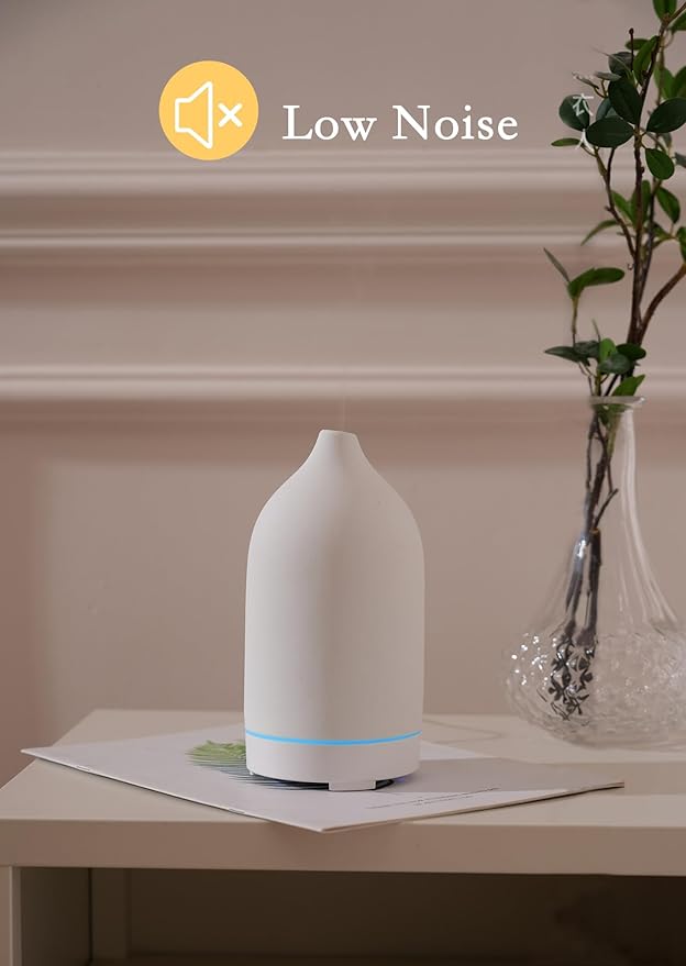 VIVITEST Stone Diffuser,200ML Essential Oil Diffuser, Ultrasonic Aromatherapy Diffusers for Home (White)