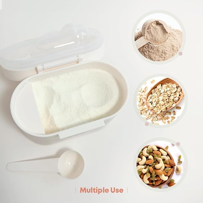 MomnLittle Baby Formula Dispenser Container 8.8oz 6.1oz Portable Formula Dispenser Container with Scoop and Carry Handle for Travel Outdoor Activities for Baby Infant