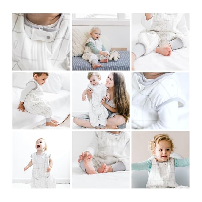 Tealbee DREAMSUIT: Toddler Sleep Sack with Feet 2T 3T - 1.2 TOG Four Season Baby Wearable Blanket for Walkers - Rayon Made from Bamboo, Organic Cotton Sleeping Bag - Alphabet