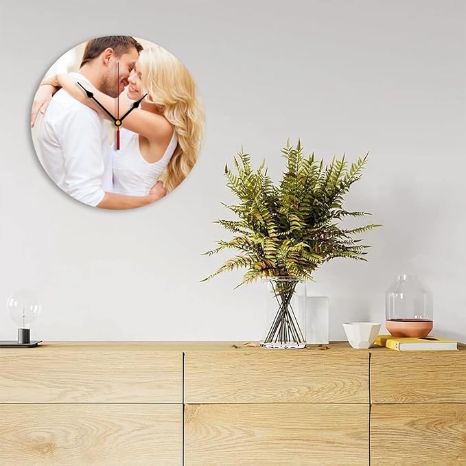 Generic Custom Clocks for Walls Personalized Picture Hanging Time Clocks Customized Round Clock for Birthday Wedding Present Family Friends Gifts, 12inch-30cm