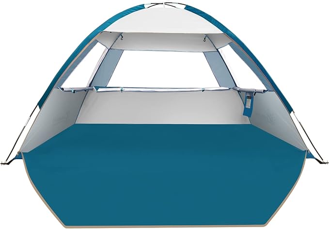 COMMOUDS Beach Tent Sun Shade for 3/4-5/6-7/8-10 Person, UPF 50+ Beach Sun Shelter Canopy Tent, Lightweight, Easy Set Up and Carry
