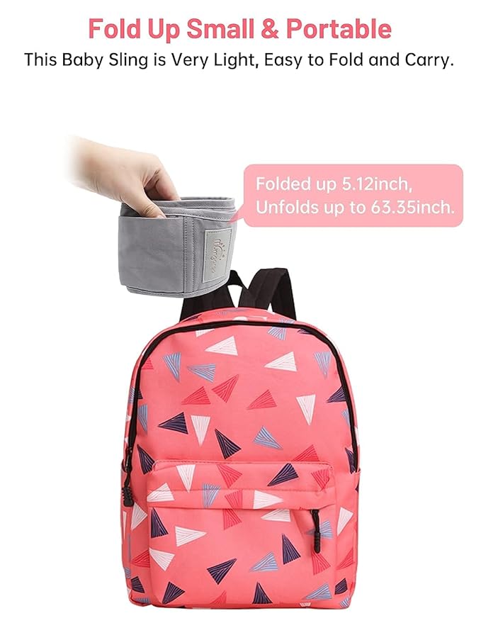 Baby Sling Carrier, Pure Cotton, Ergonomically Adjustable Baby Carrier Newborn to Toddler, Easy to Use, Portable, Ideal for 0-36 Months, Up to 33 lbs (Grey)