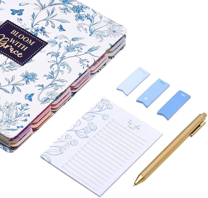 Votum August 2025 to January 2027 Large Back to School Academic Planner- Daily, Weekly & Monthly Organizer with Pens, Stickers, Sticky Notes, and a Sturdy Cover - Bloom with Grace