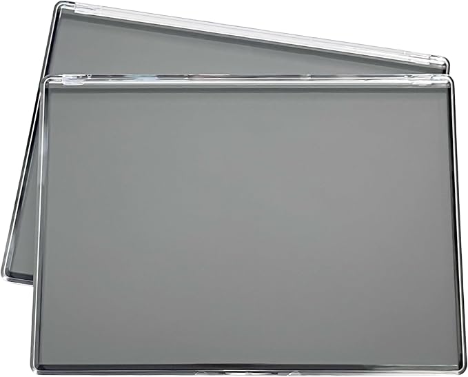 2 Pack XL large Magnetic Makeup Palette with Clear Top, Empty Cosmetics Pan Dispensing Storage Box with 40pcs Metal Sticker for DIY Eyeshadow Lipstick Blush Powder- 9.25'' x6.57''