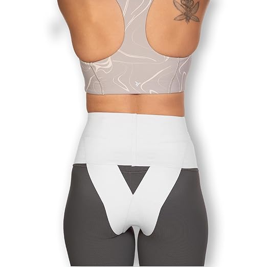 Patented Pelvic Orthotic Support Belt For Women ― Uterus Girdle for Prolapsed Bladder, Vulvar Varicosities, Postpartum Recovery, Symphysis Pubis, Dysfunction | Low Waist - WHITE - M