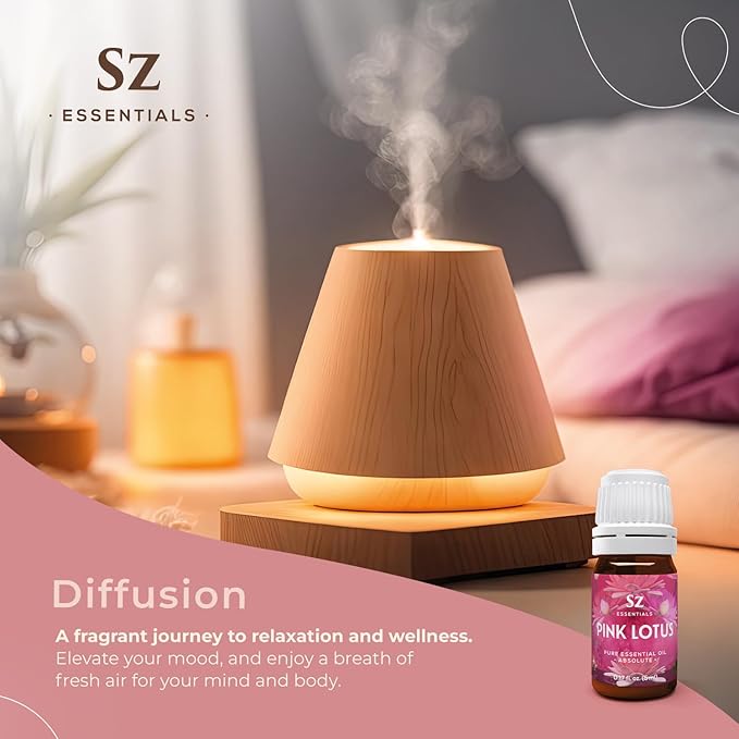 Pink Lotus 100% Pure, Essential Natural Oil - Extracted from Nymphaea Nucifera - Divine & Sweet Scent, with Exotic Floral Overtones - Therapeutic Grade & Vegan - 0.17oz (5ml)