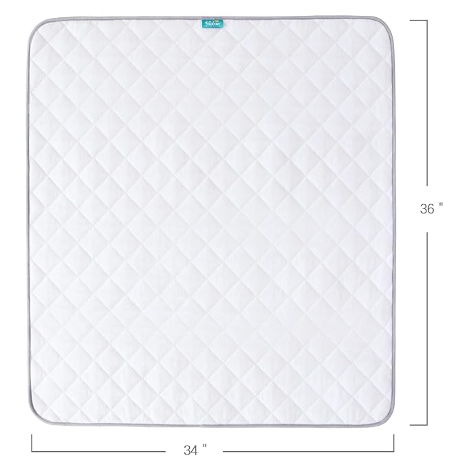 Waterproof Crib Mattress Protector 34" x 36", Non-Slip & Sturdy Mattress Pad Mat, 4 Layers Incontinence Bed Pad for Children Adults, Pets Training Pee Pad, White