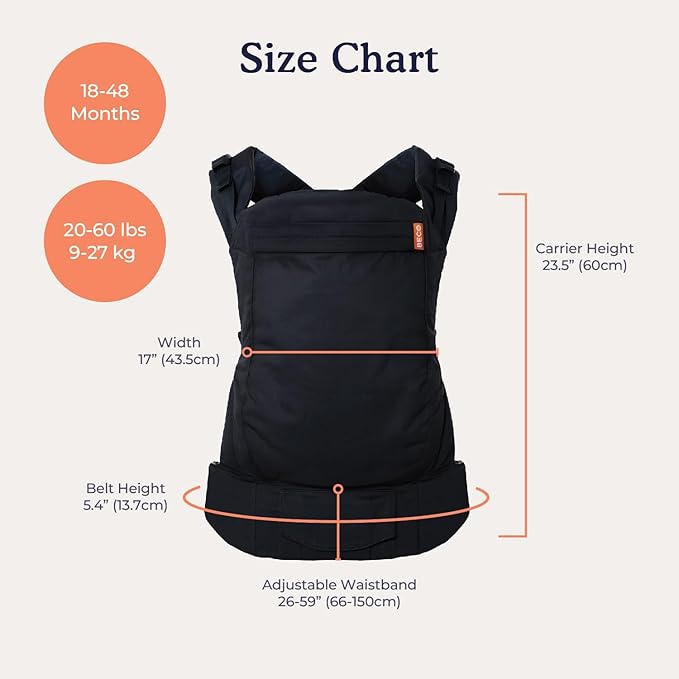 Beco Baby Carrier Toddler Carrier with Extra Wide Seat, 100% Cotton Toddler Carrying Backpack Style and Front-Carry, Lightweight & Breathable Child Carrier, 20-60 lbs (Grey)