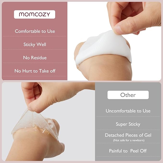 Momcozy Hydrogel Nipple Pads with Soothing Lanolin, Soothies Gel Nursing Pads Provide Instant Cooling Relief for, Breastfeeding Essentials, 12 PCS