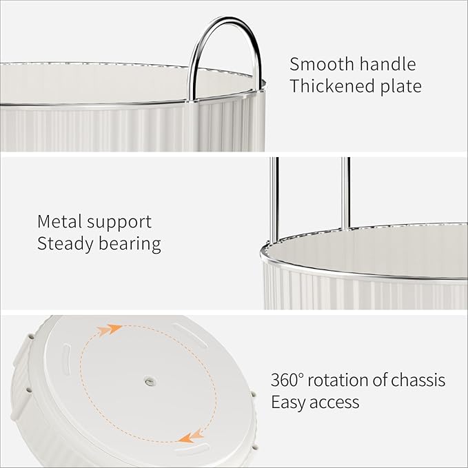 Rotating Makeup Organizer for Vanity, 2 Tier High-Capacity Skincare & Makeup Storage, Perfume Organizer, Cosmetic Dresser, Countertop 360 Spinning