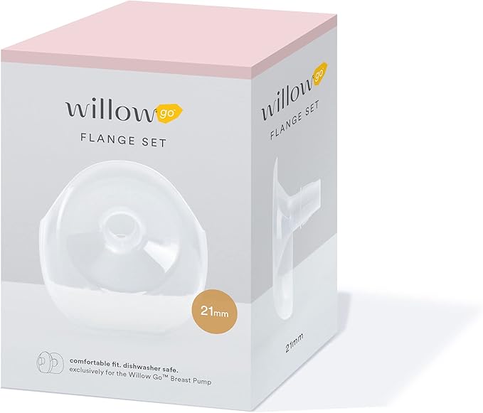 Willow Go - Hands Free Breast Pump - Wearable Breastfeeding Pump - Portable, Electric, Cordless, & 9 Levels of Hospital Grade Suction Strength - Postpartum Essentials - 21mm Flanges - 2pk