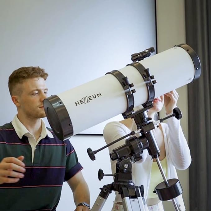 Telescope 130EQ Astronomical Reflector Telescopes - Manual Equatorial Telescope for Adults Astronomy. Comes with 2X Barlow Lens Phone Adapter and Moon Filter, Wireless Control
