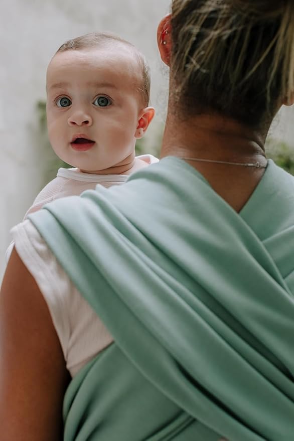 Boba Baby Wrap Carrier – Original Baby Sling Carrier for Newborns (7–35 lbs), Soft, Secure, Hands-Free & Ergonomic, Ideal for Comfortable Bonding, New Parents (Sage Green)