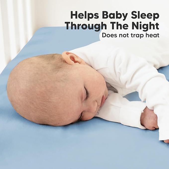 KeaBabies 2-Pack Organic Crib Sheets for Boys, Girls - 52x28 Fitted Crib Mattress Sheet Neutral, Breathable Jersey Cotton Cover for Baby Bed, Toddler Mattress, Soft & Cute Prints (Cornflower)