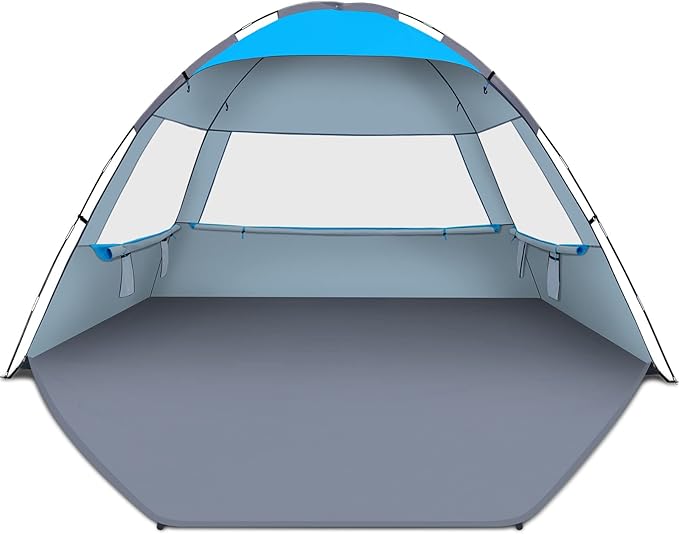 Gorich Beach Tent Sun Shelter for 3/4-5/6-7/8-10 Person with UPF 50＋ UV Protection, Lightweight & Easy Setup Beach Shade Canopy, Portable Beach Shade Tent Beach Cabana
