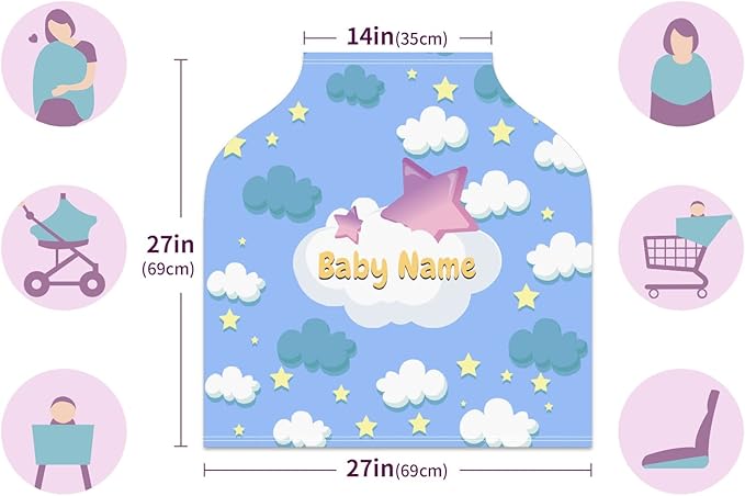 Baby Car Seat Stroller Cover Nursing Cover New Mom Breastfeeding Scarf Soft Stretchy Infant Carrier Cover Car Canopy Coverage