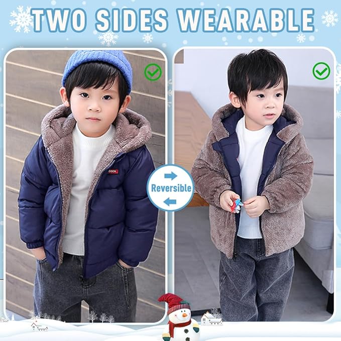 Infant Baby Winter Coat Bear Hooded Jacket Warm Fleece Snowsuit Windproof Outerwear for Toddler Boy Girl 9M-4T