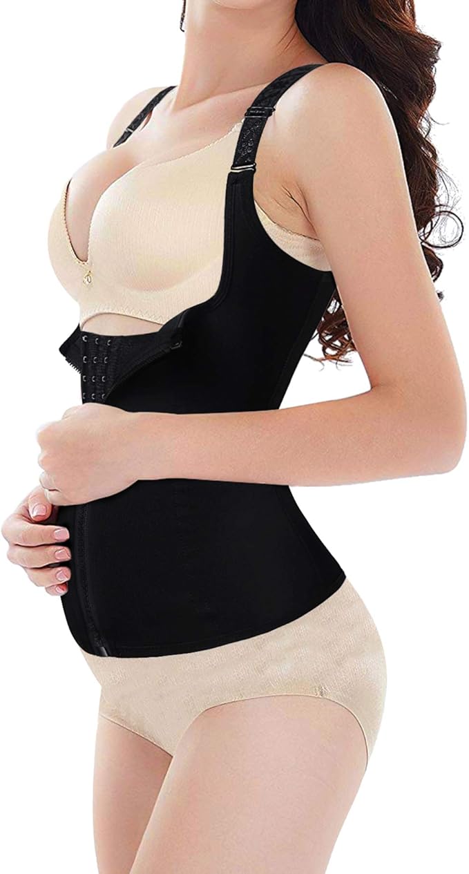 URSEXYLY Maternity Support Belt Postpartum Waist Trainer Shapewear Recovery Waist Cincher Black