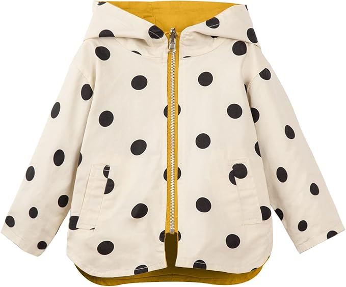 Mud Kingdom Cute Girls Hooded Jacket Reversible Full Zipper Outerwear